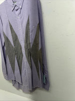 New Men’s Purple Gray Cowboy Threads Button Up Long Sleeve Shirt Medium I-41
