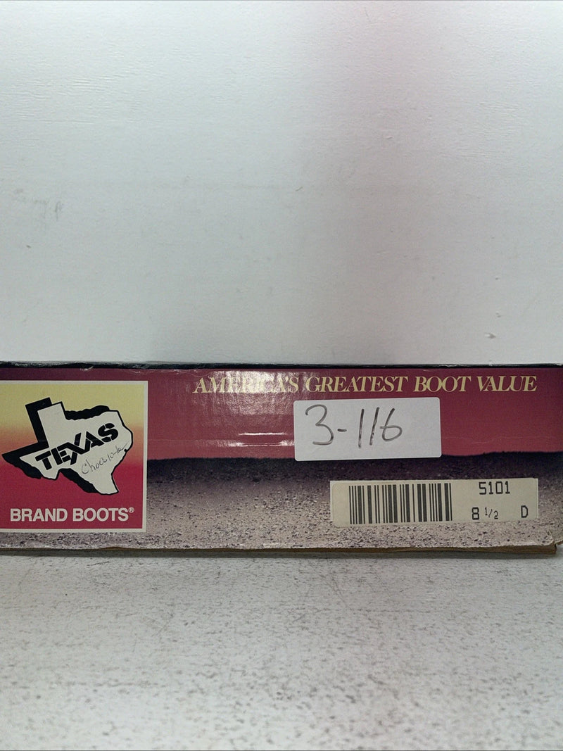 New Men’s Brown Texas Brand Cowboy Boots. 5101 8.5 8 1/2 D. 3-116