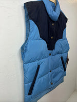 New Women’s Blue Comfy Puffer Lariat Vest 12 #8596 UU-31