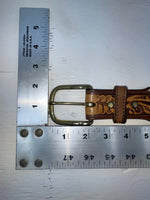 New Blue Genuine Leather Longhorn Tooled 32” Belt #82829 JJ-39