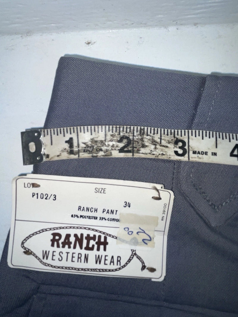 New Vintage Blue Ranch Polyester Pants #P1023 SS-32