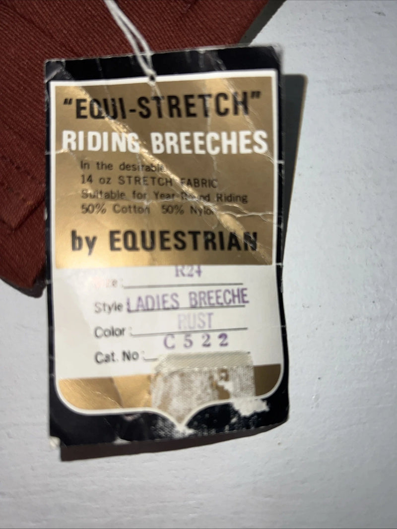 New Women’s Burnt Orange Equestrian English Riding Breeches. 24 R C 522 D-72