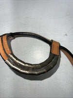 New Leather Royal King One Ear Headstall With Bronze Beads U-40