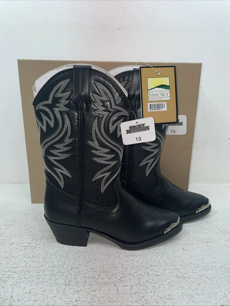 New Kids Black Smoky Mountain Cowboy Boots. 1032 B C 13. 23-70