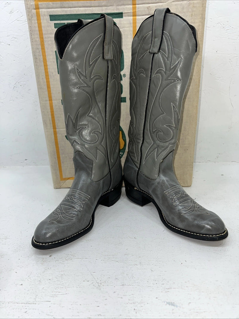New Women’s Grey Texas Brand Cowboy Boots. L 29 6 M. 20-136