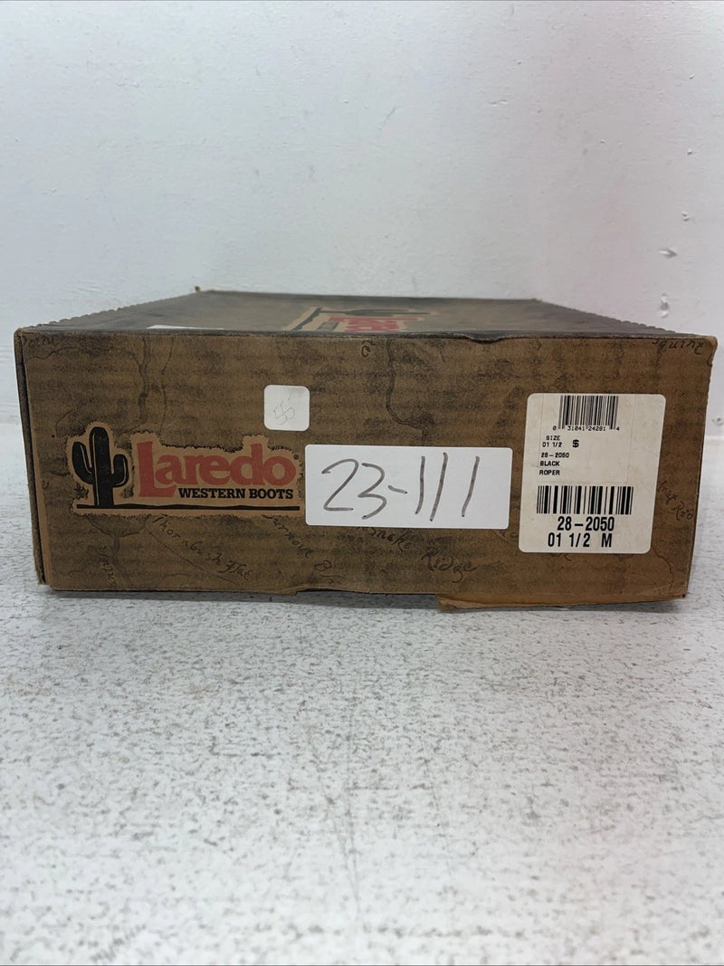 New Kids Black Laredo Cowboy Boots. 2050 1.5 1 1/2 M. 23-111