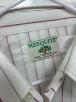 New Men’s Mesquite White Stripe Long Sleeve Pearl Snap 16 Large CC-62