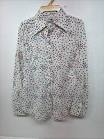 New Women’s Dickson Jenkins White Polkadot Long Sleeve Pearl Snap Size 38 LL-93