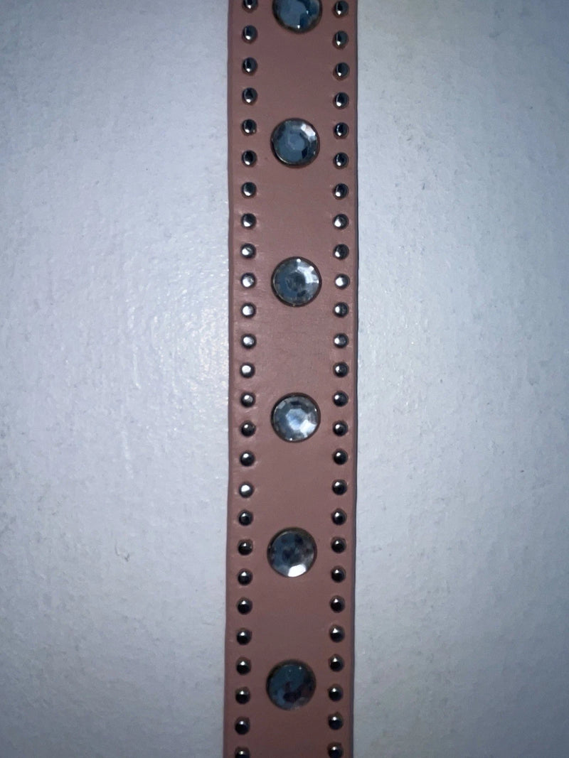 New Pink Genuine Leather Nocona Silver Bling 36” Belt #N1344999 Z-38