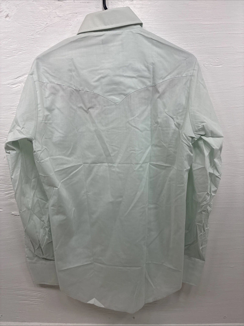 New Men’s Champion Western Mint Green Long Sleeve Pearl Snap 15 Medium K-89