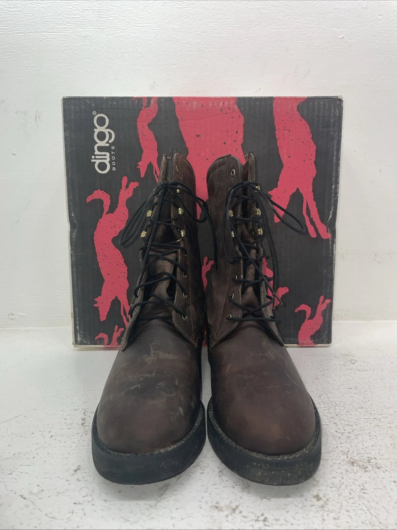 New Men’s Brown Lace Up Dingo Cowboy Boots. 02307 10 M. 7-66
