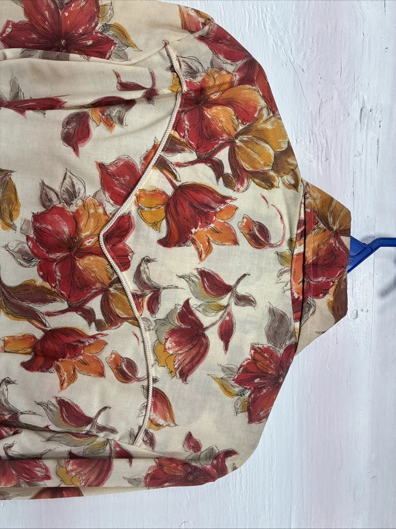 New Men’s Panhandle Floral Red Design Long Sleeve Pearl Snap XS J-58