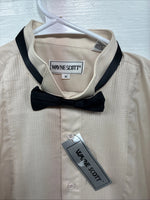New Wayne Scott Tan Long Sleeve Button Up English Shirt Medium X-76