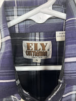 New Kids ELY Cattleman Purple Plaid Long Sleeve Pearl Snap Small LL-6