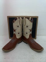 New Youth Brown DBL Barrel Cowboy Boots. 4471402 5.5 5 1/2. 2-87