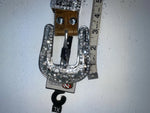 New Brown Genuine Leather Nocona Silver Bling Cross XL Belt #N1330999 Z-74