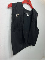 New Women’s Black Fringe Western Express Vest XL UU-43