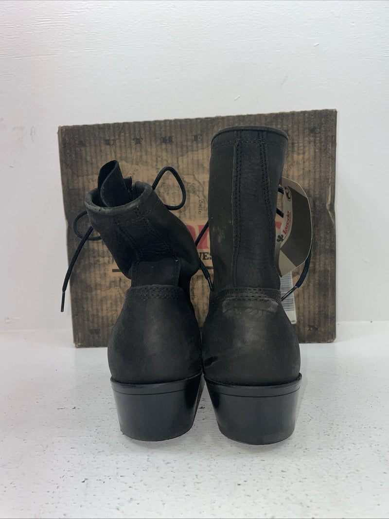 New Women’s Black Lace Up Laredo Cowboy Boots. 28-9178 8.5 8 1/2 M. 15-26