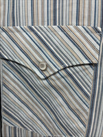 New Men’s White Horse Multiple Color Stripe Long Sleeve Pearl Snap 2XL H-48