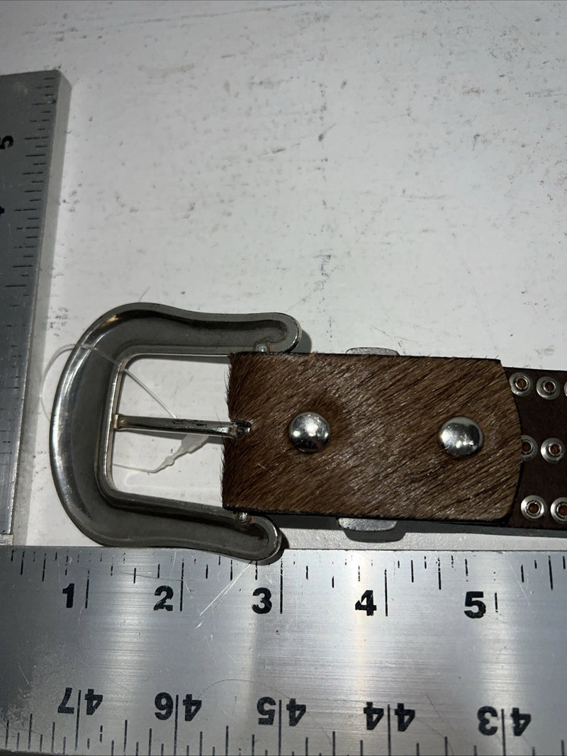 New Nocona Brown Fur Genuine Leather Belt Small #N3441002 W-18