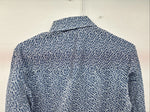 New Men’s Miller Blue Deigned Long Sleeve Pearl Snap 15 Medium II-104