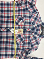 New Women’s Cumberland Blue Plaid Long Sleeve Pearl Snap 3XL GG-57