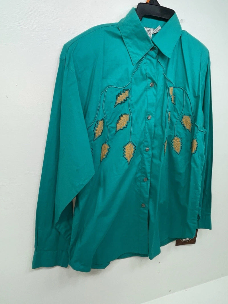 New Women’s Blue Mine & Bills Outfitters Long Sleeve Button Up Shirt M 3B-84