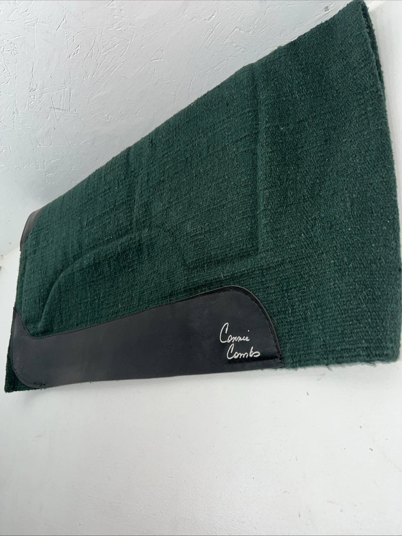 New Connie Combs Green Wool Saddle Pad 32x32 #123181 Pad-3
