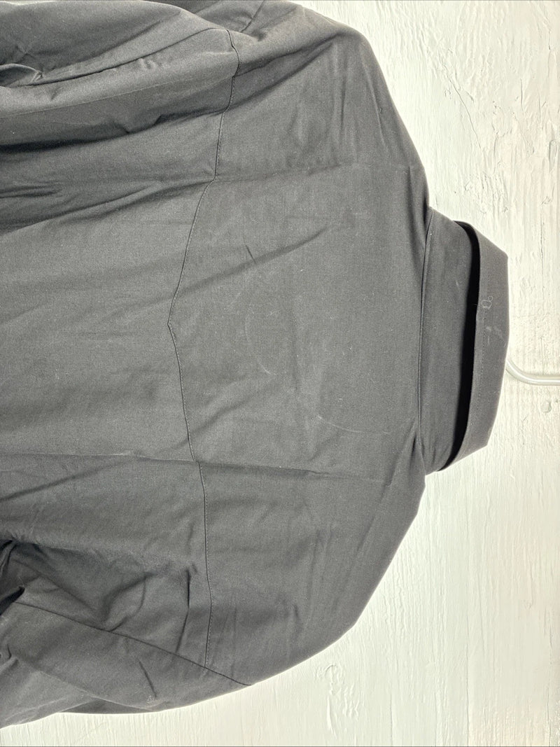 New Men’s ELY Cattleman Black Simple Long Sleeve Pearl Snap 17.5 X 35 XL J-29