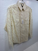 New Kids White Horse Yellow Floral Long Sleeve Pearl Snap Medium CC-110