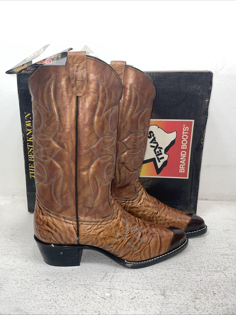 New Men’s Brown Texas Brand Cowboy Boots. 1081 9 D. 3-54