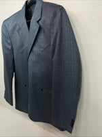 New Men’s Circle S Blue Plaid Suit Jacket 46R #25832 X-606