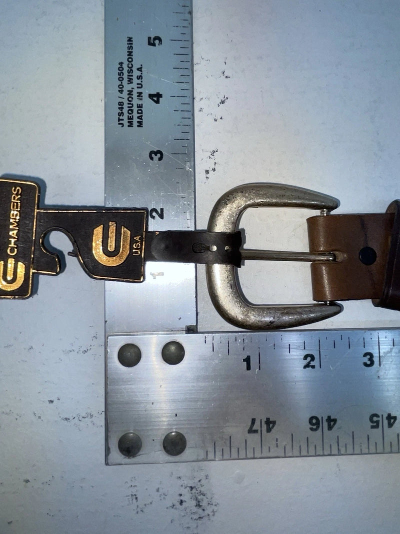 New Brown Genuine Leather Chambers Tooled 30” Belt #6071/13 Z-91