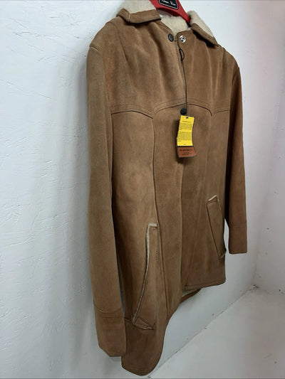 New Women’s SIMCO Brown Leather Wool Jacket 12 #6295 HH-602