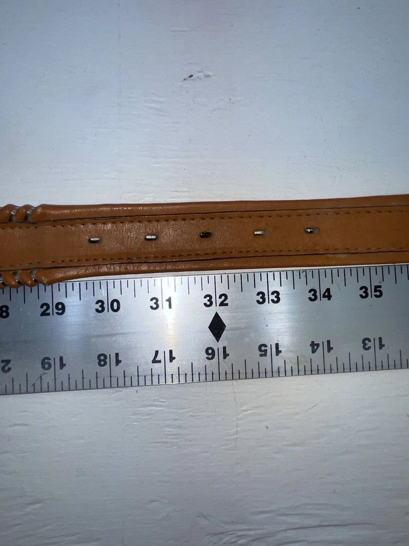 New Brown Genuine Leather Longhorn Weaved 32” Belt #82807 JJ-55
