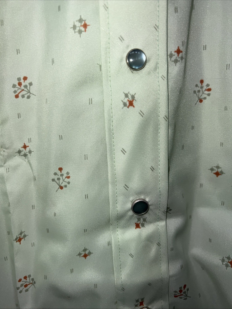 New Mens Green HbarC Ranchwear Pearl Snap Long Sleeve Shirt. Medium I-30