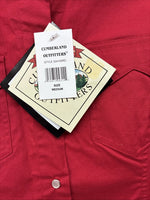 New Women’s Cumberland Red Short Sleeve Pearl Snap Medium MM-87