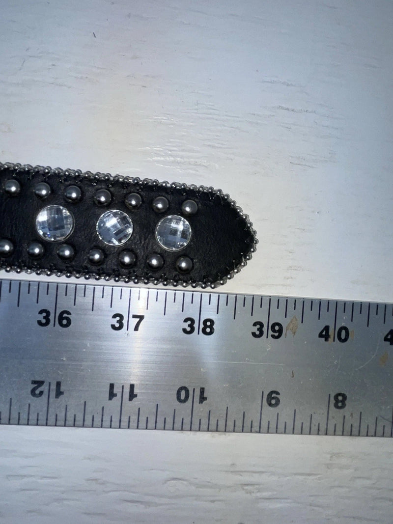 New Black Genuine Leather Blazin Roxx Silver Bling Cross S Belt #N3510401 Z-103
