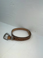 New Brown Genuine Leather Tooled 28” Belt #102 Z-137