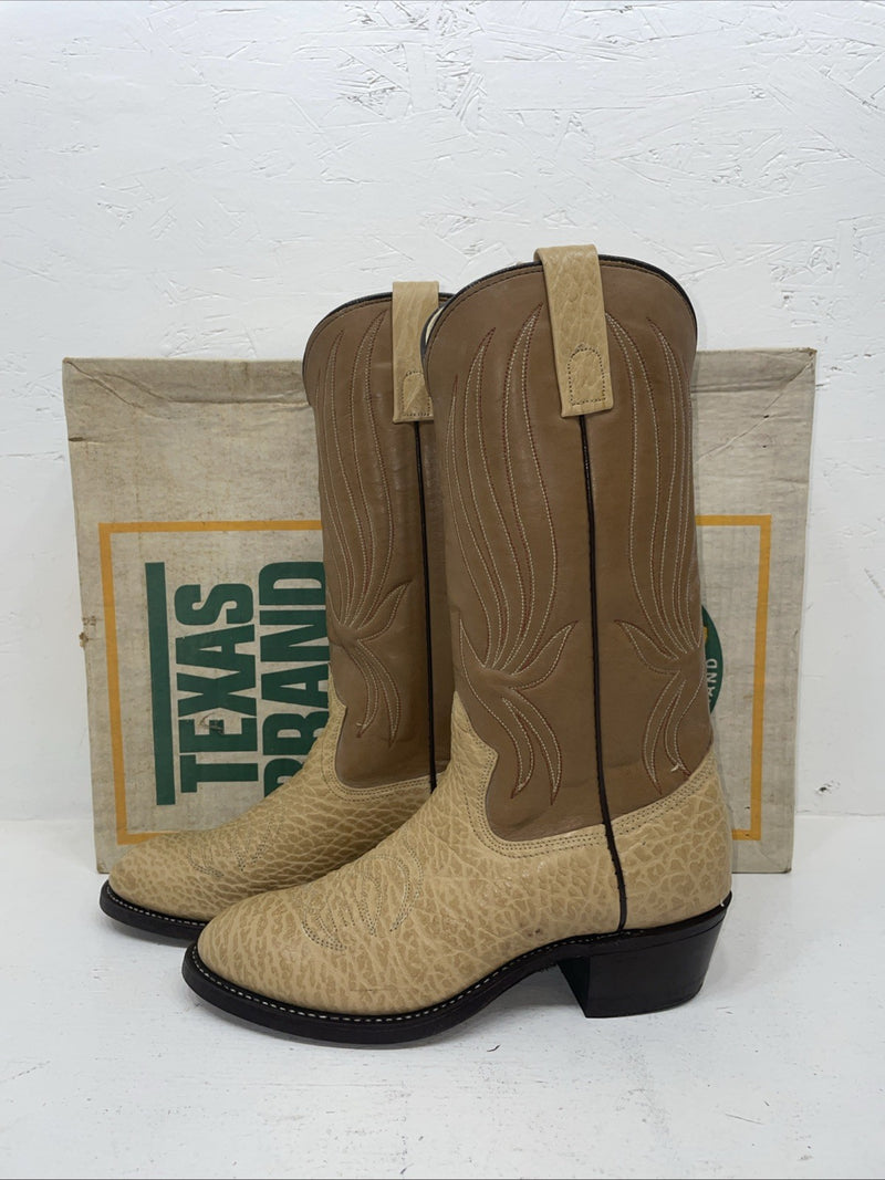 New Men’s Tan Texas Brand Cowboy Boots. 6085 8.5 8 1/2 D. 2-50