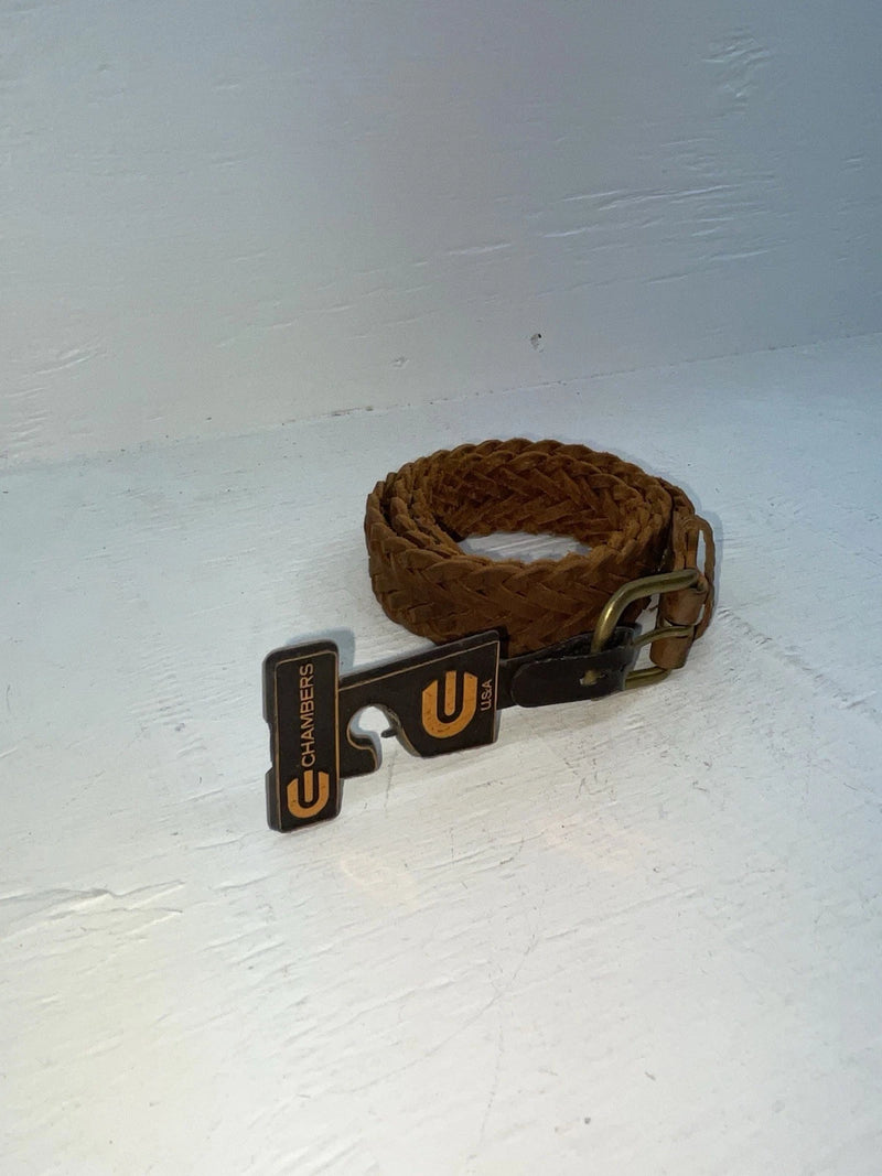 New Brown Genuine Leather Chambers Braided 28” Belt NN-45