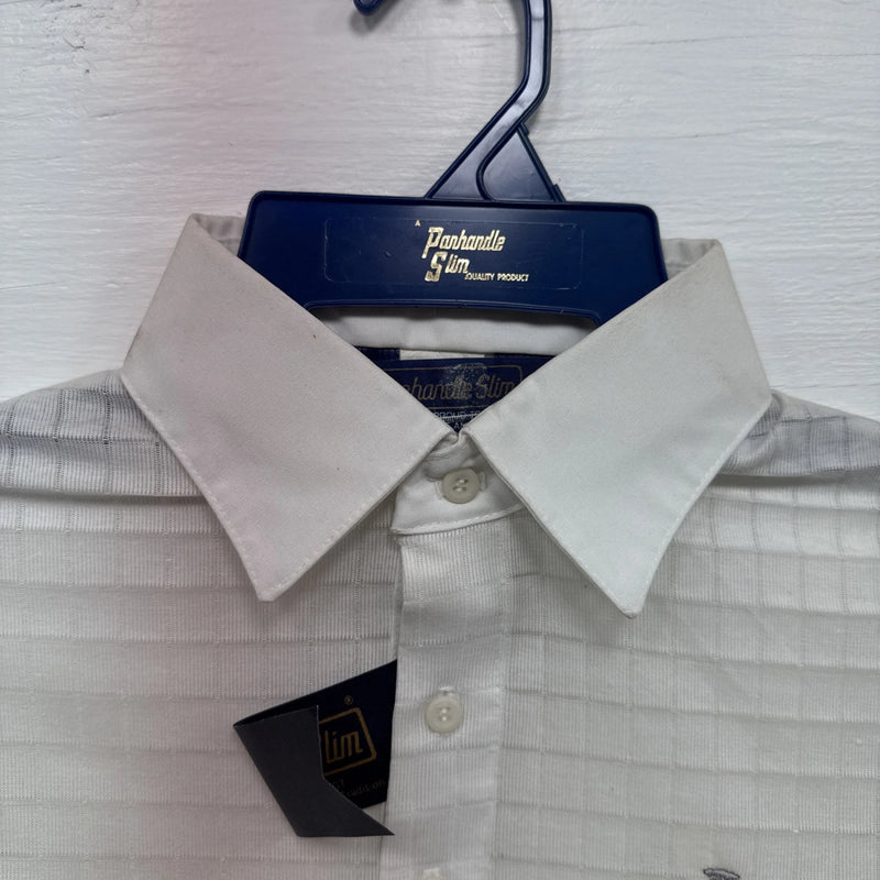 new men’s panhandle slim white grey polo small B-60