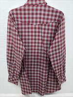 New Men’s White Horse Red Plaid Long Sleeve Western Pearl Snap XL J-39
