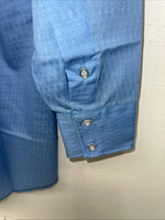 New Men’s Blue Permanent Press Button Up Long Sleeve Shirt. 14.5x32 S Long P-67