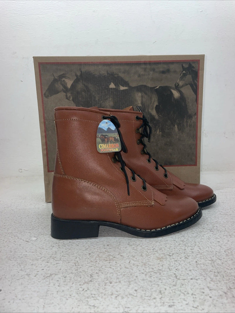 New Kids Brown Lace Up Cimarron Cowboy Boots. 5213 13. 23-41