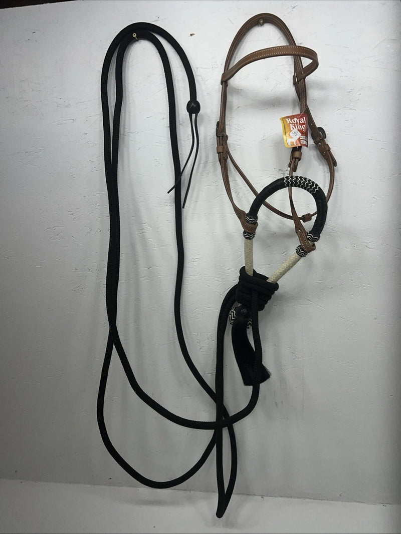 New Royal King Black Bit less Bridle #45-296-31-0 W-1