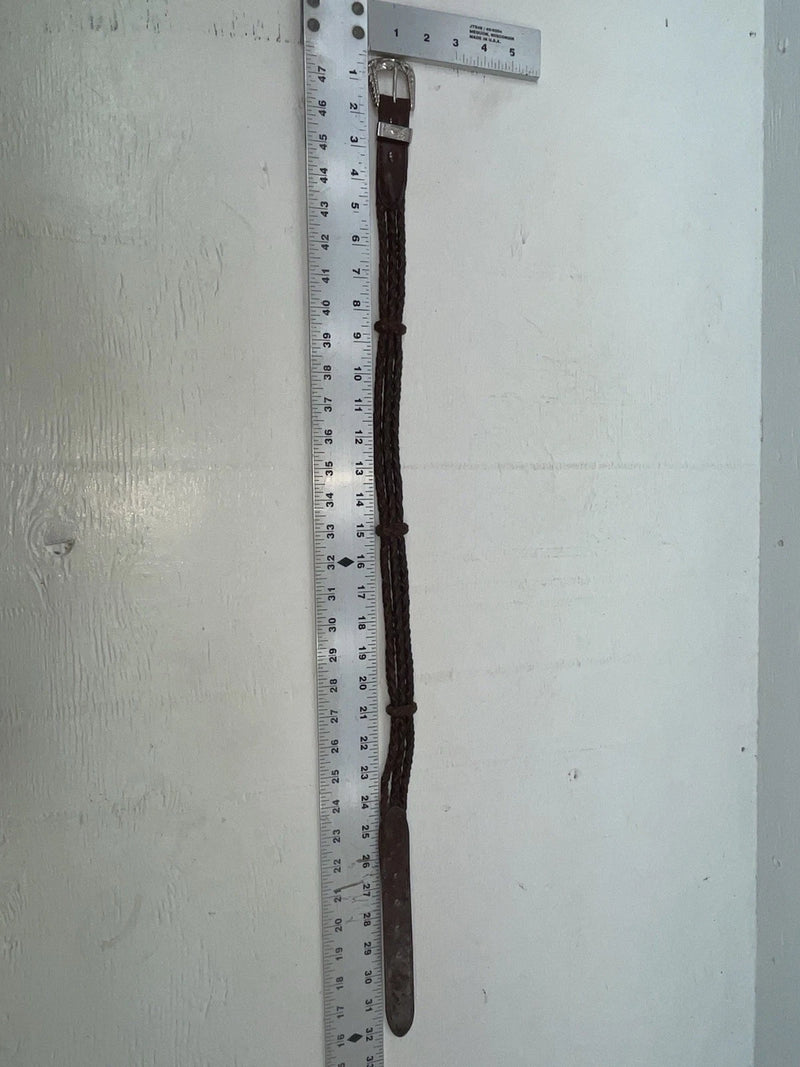 New Brown Genuine Leather Braided Rope 28” Belt #02/4703 JJ-153
