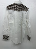 New Men’s White DEE-CEE western Wear Shirt Pearl Snap. 15 X 33 Medium A-178