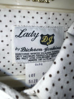 New Women’s Brown Dotted Dickson Jenkins Long Sleeve Button Up Shirt 3B-101