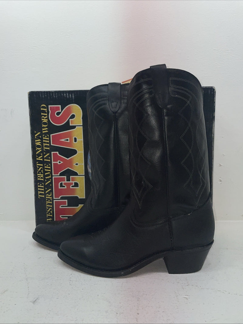 New Men’s Black Texas Brand Cowboy Boots. 5100 10 D. 6-77